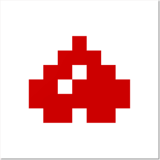 Upside Down 8 Bit Pixel Heart Posters and Art